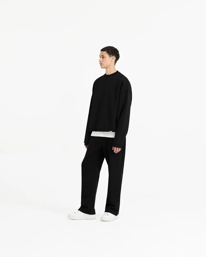 Initial Boxy Sweater - Jet Black