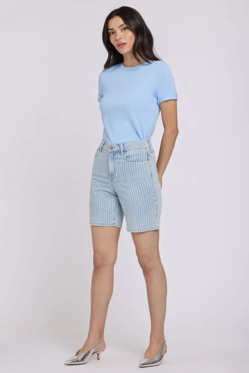Erin Denim Shorts | Azure Stripe