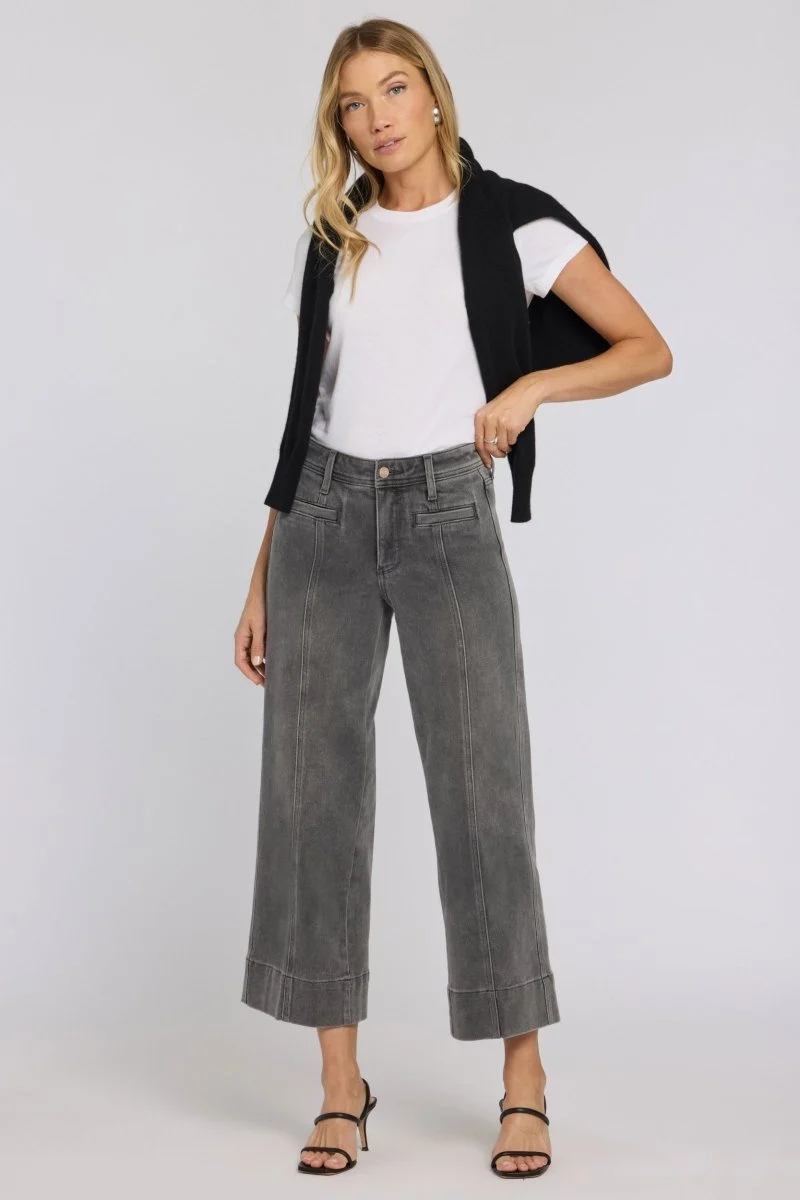 Teresa Wide Leg Ankle Jeans | Dusty Ash