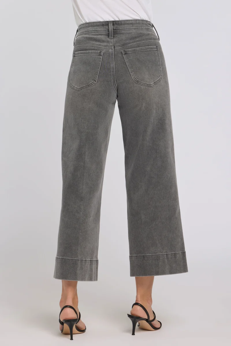 Teresa Wide Leg Ankle Jeans | Dusty Ash