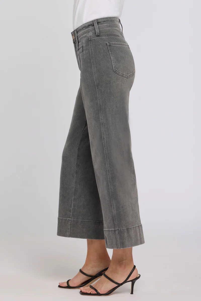 Teresa Wide Leg Ankle Jeans | Dusty Ash