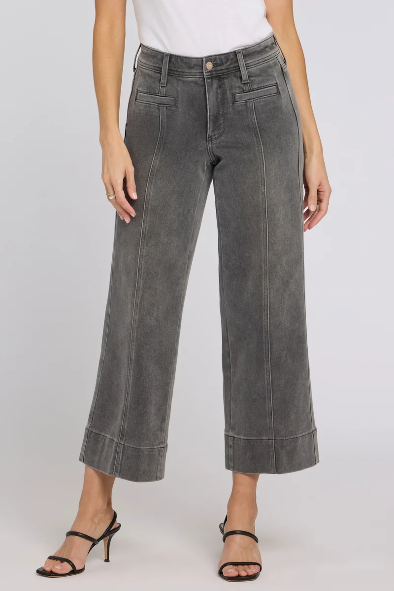 Teresa Wide Leg Ankle Jeans | Dusty Ash