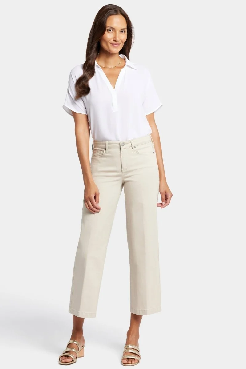 Teresa Wide Leg Ankle Jeans | Feather