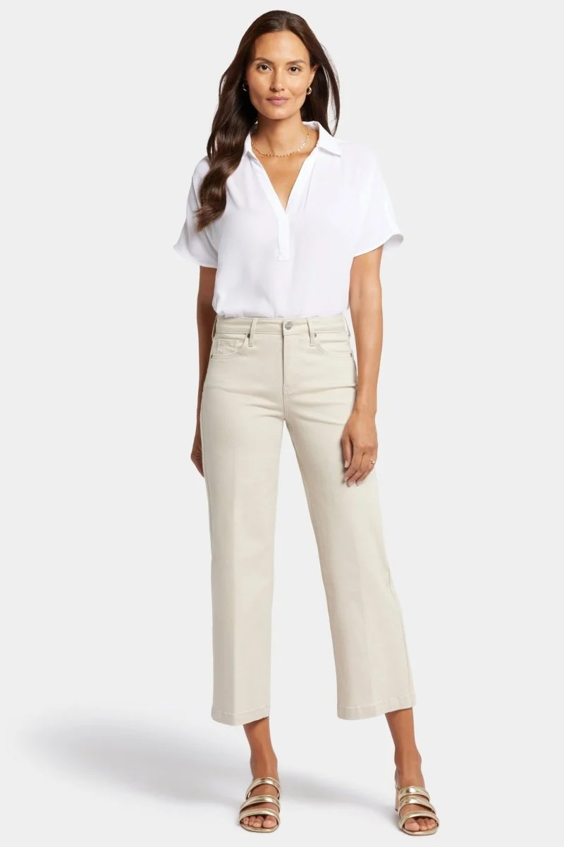 Teresa Wide Leg Ankle Jeans | Feather