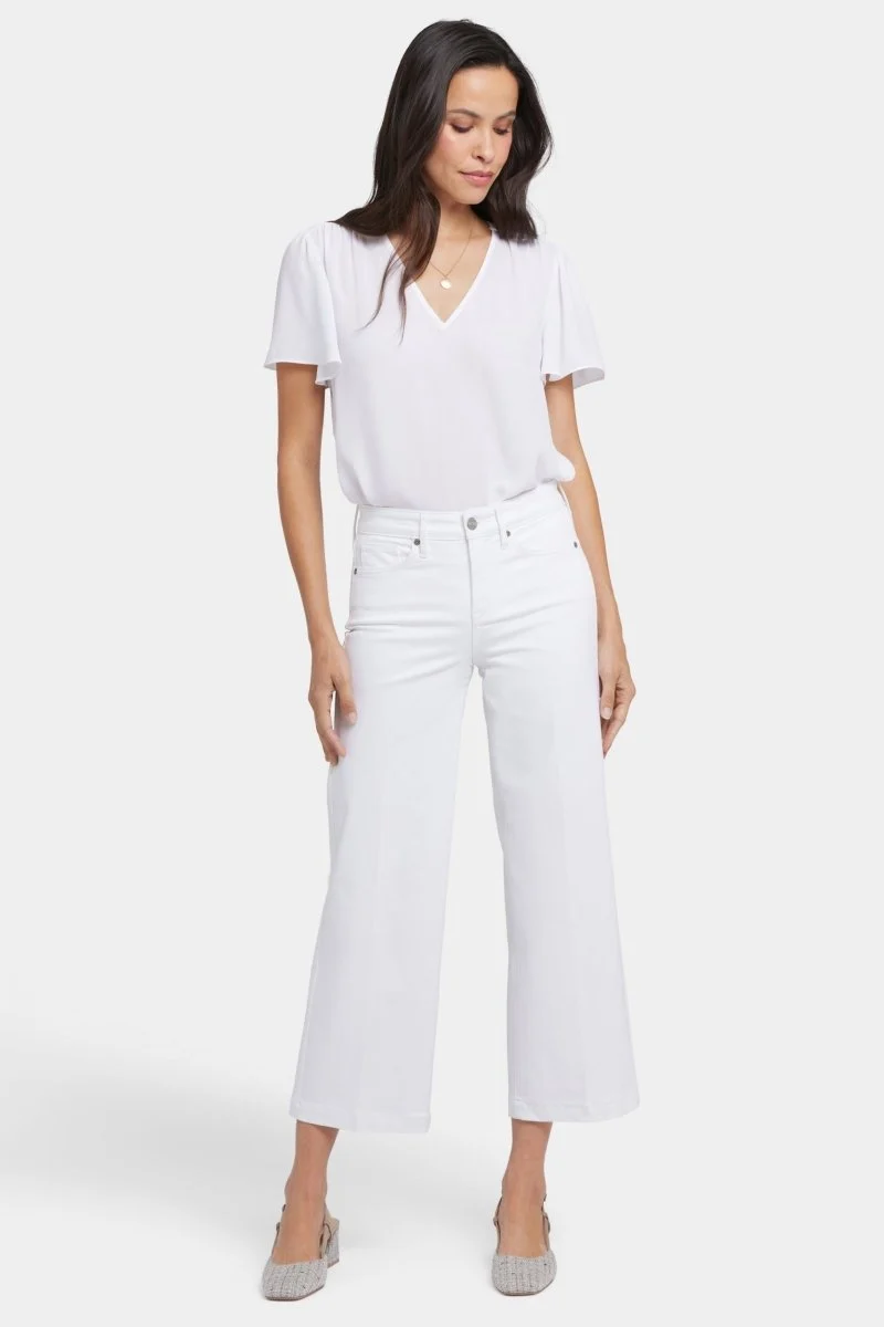 Teresa Wide Leg Ankle Jeans | Optic White
