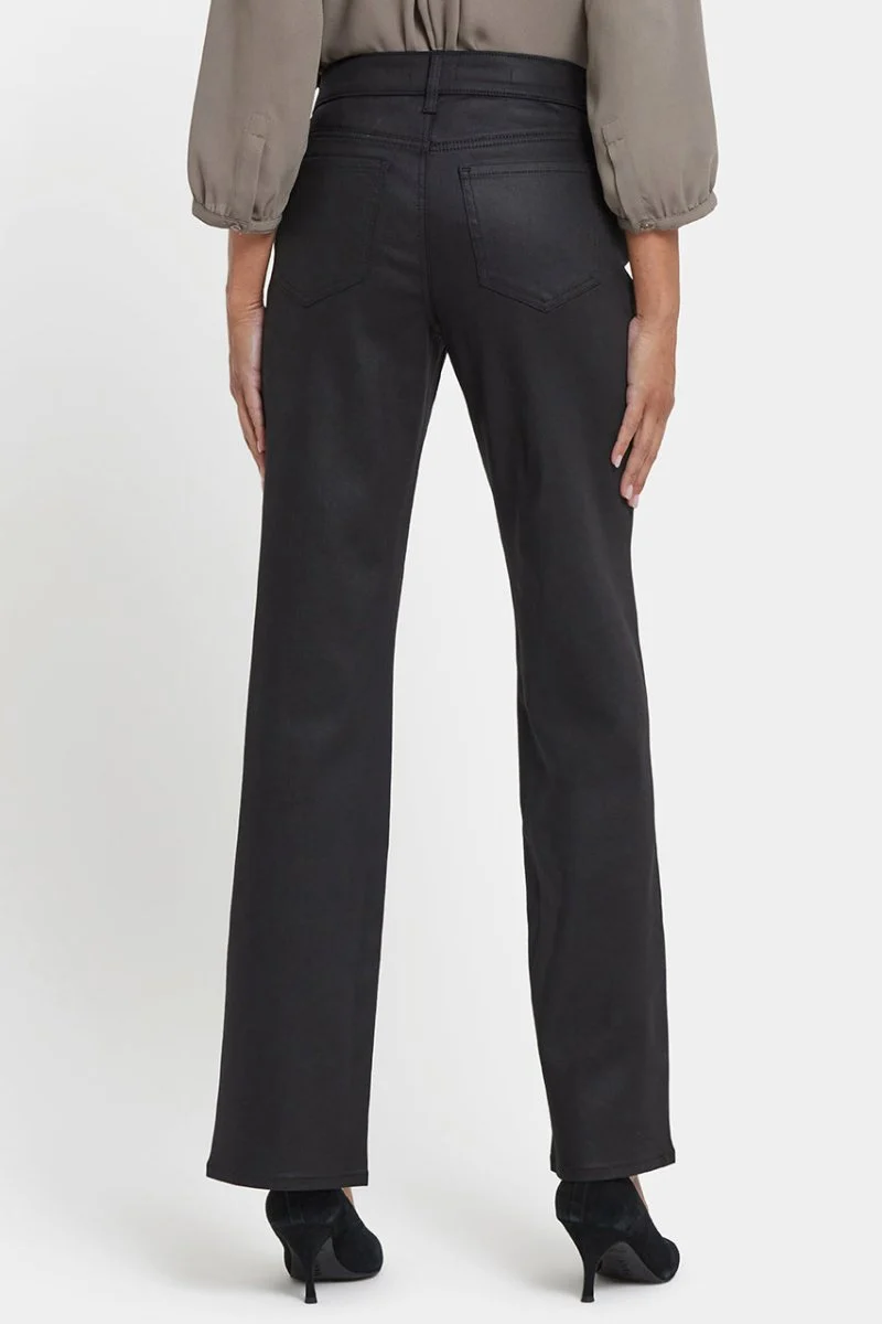 Coated Marilyn Straight Jeans | Black Coated