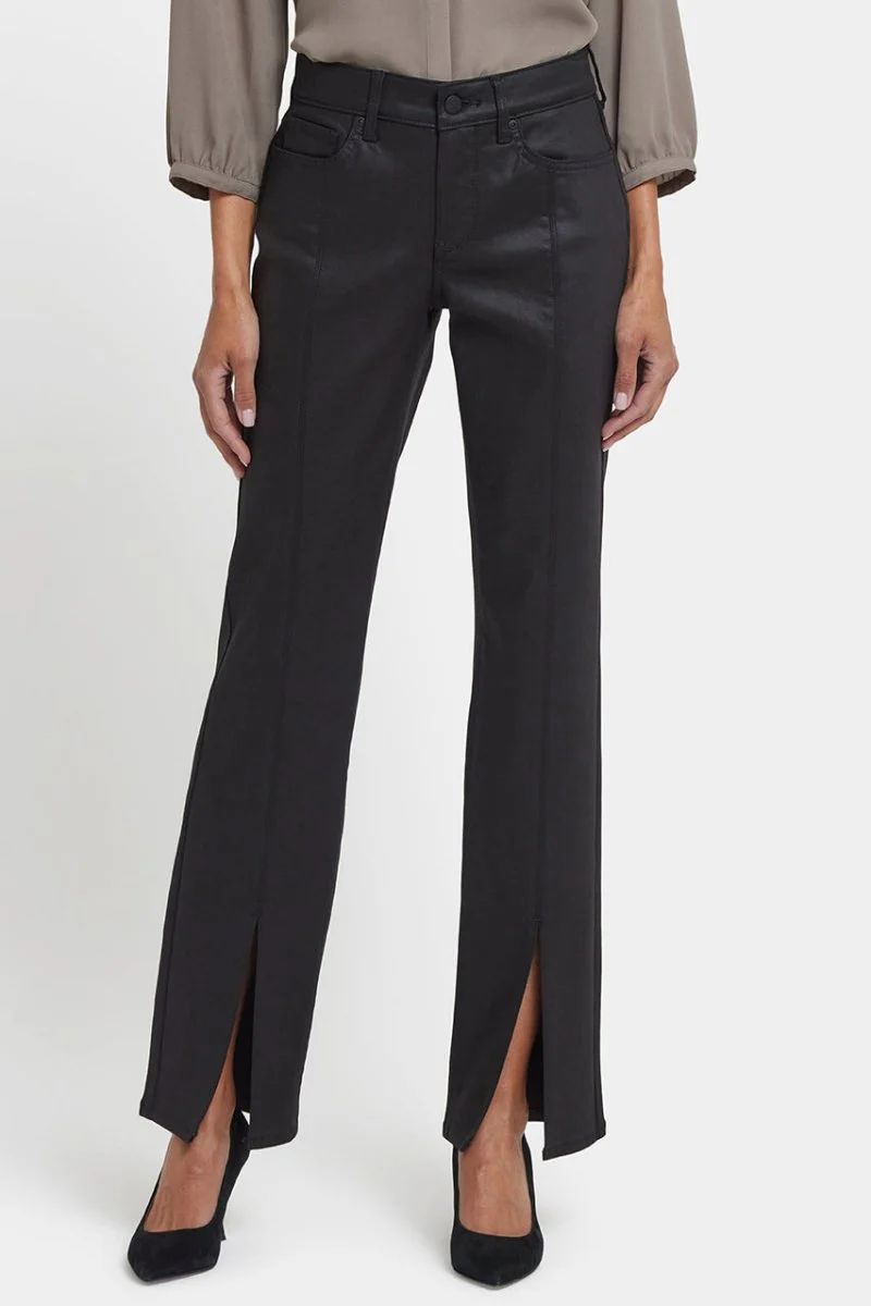 Coated Marilyn Straight Jeans | Black Coated