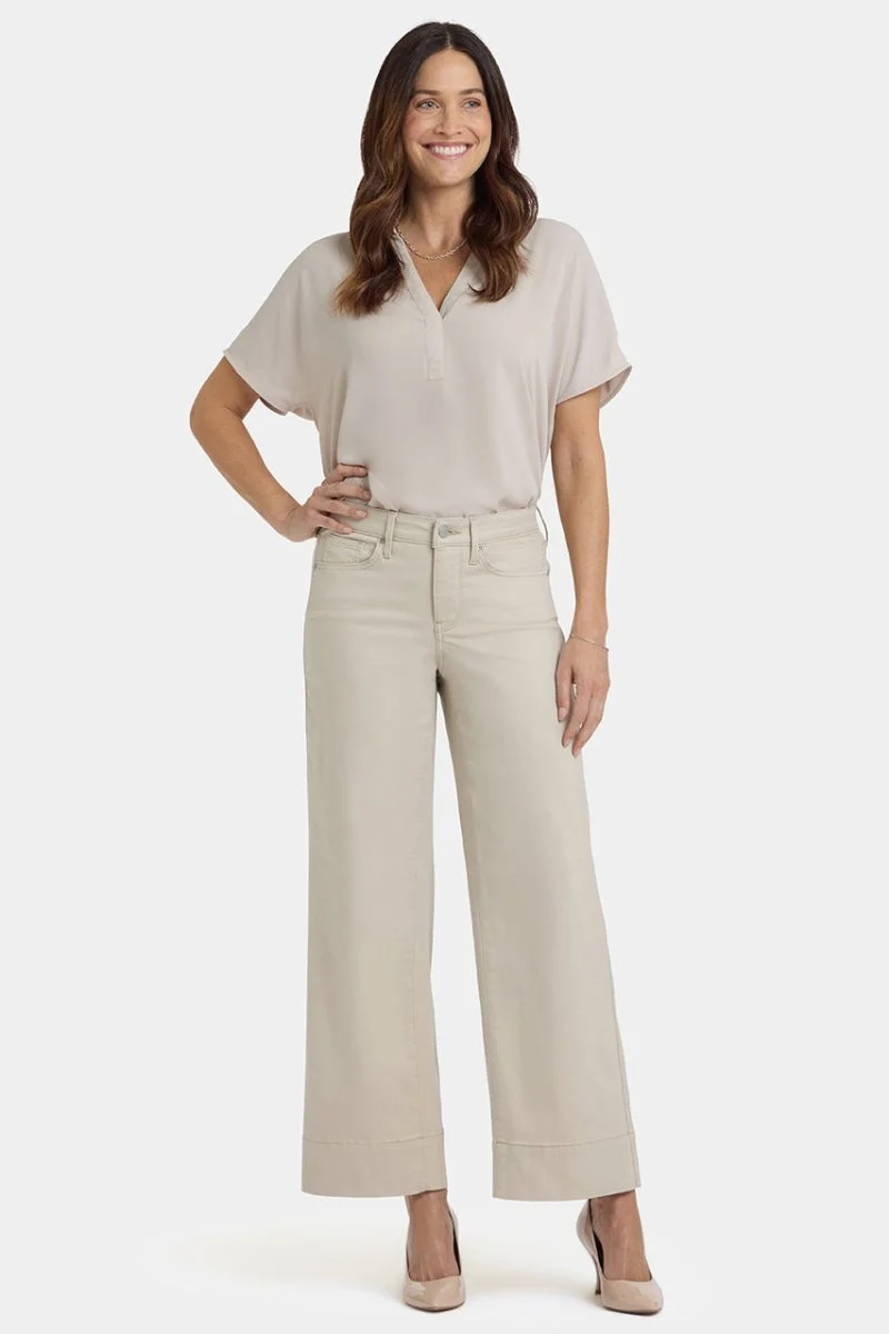 Teresa Wide Leg Ankle Jeans | Feather