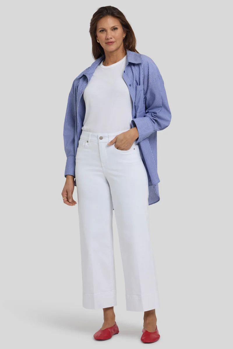 Teresa Wide Leg Ankle Jeans | Optic White