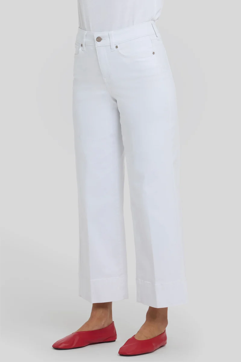 Teresa Wide Leg Ankle Jeans | Optic White