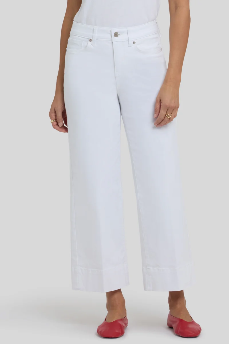 Teresa Wide Leg Ankle Jeans | Optic White