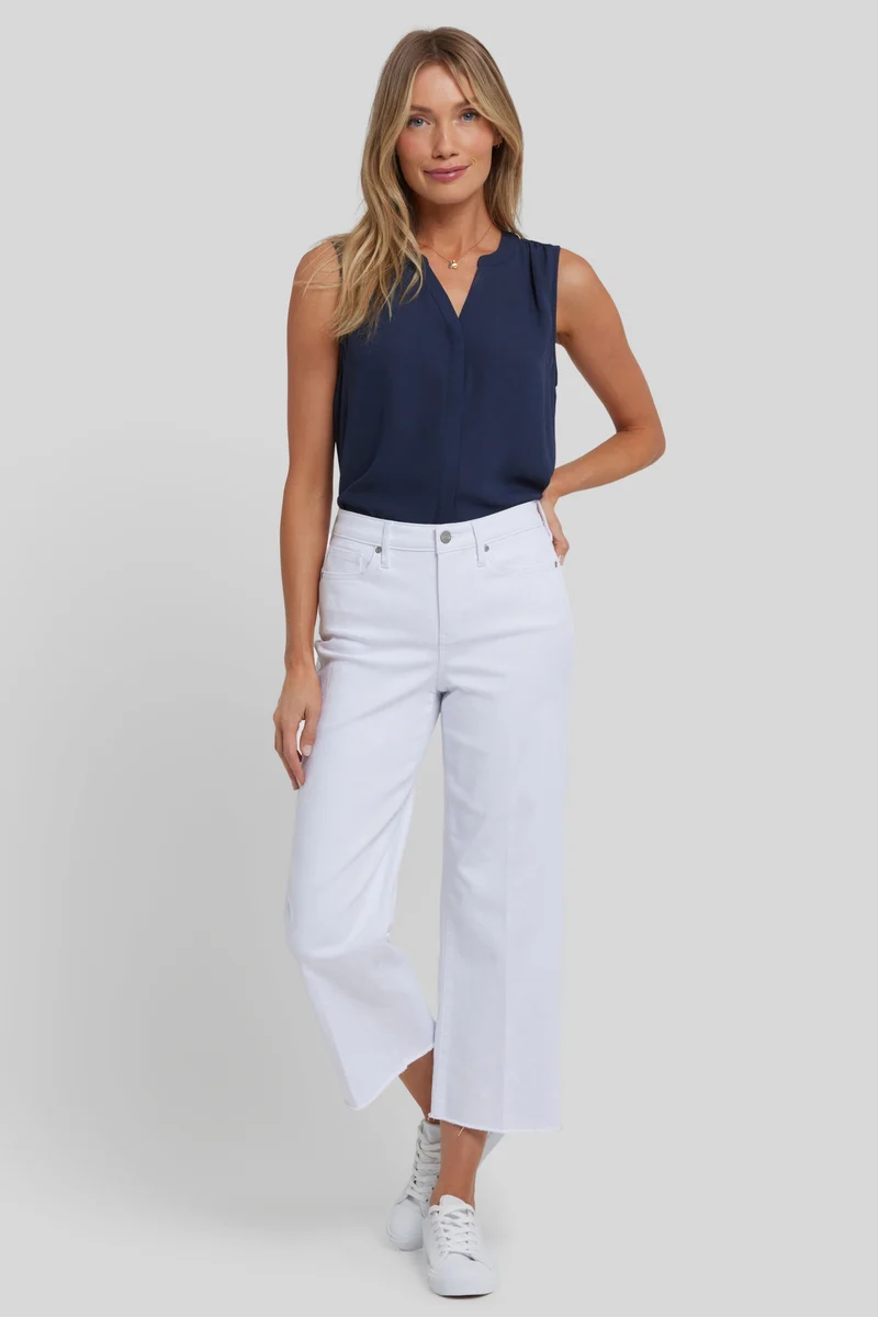 Coco Relaxed Wide Leg Crop Jeans mit High Rise | Optic White