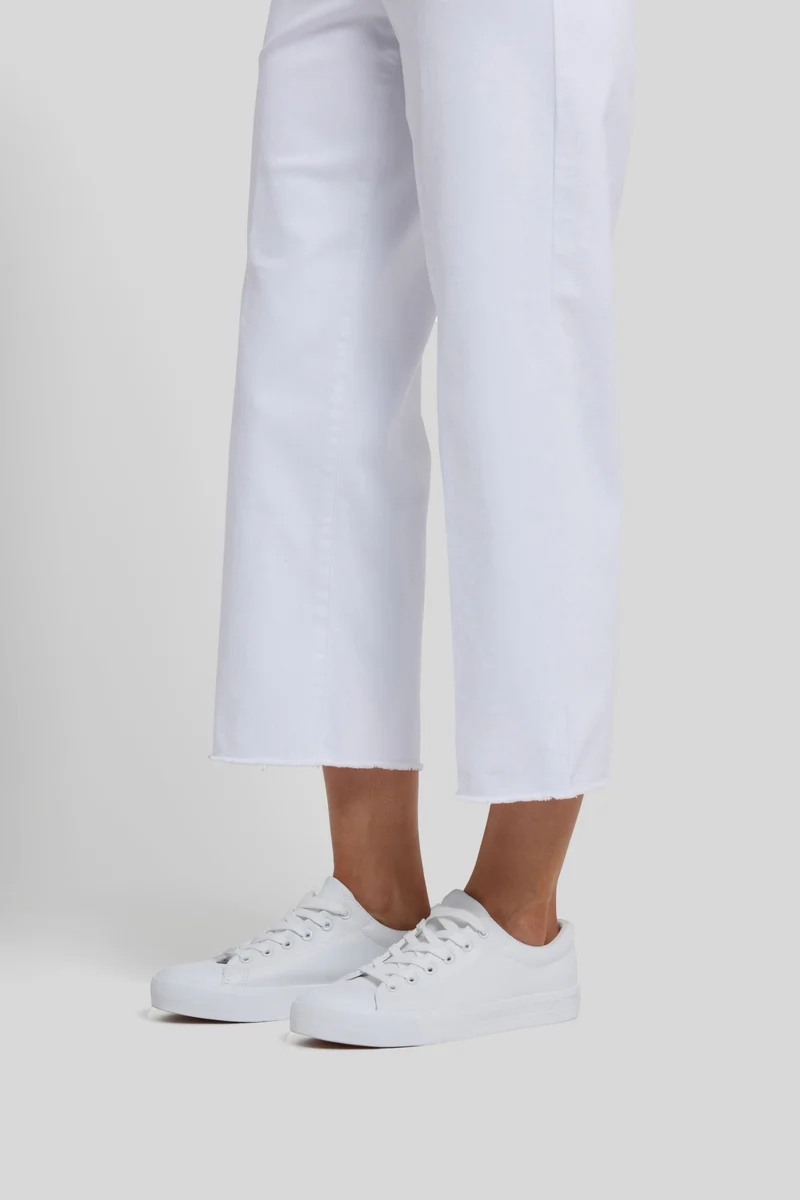 Coco Relaxed Wide Leg Crop Jeans mit High Rise | Optic White