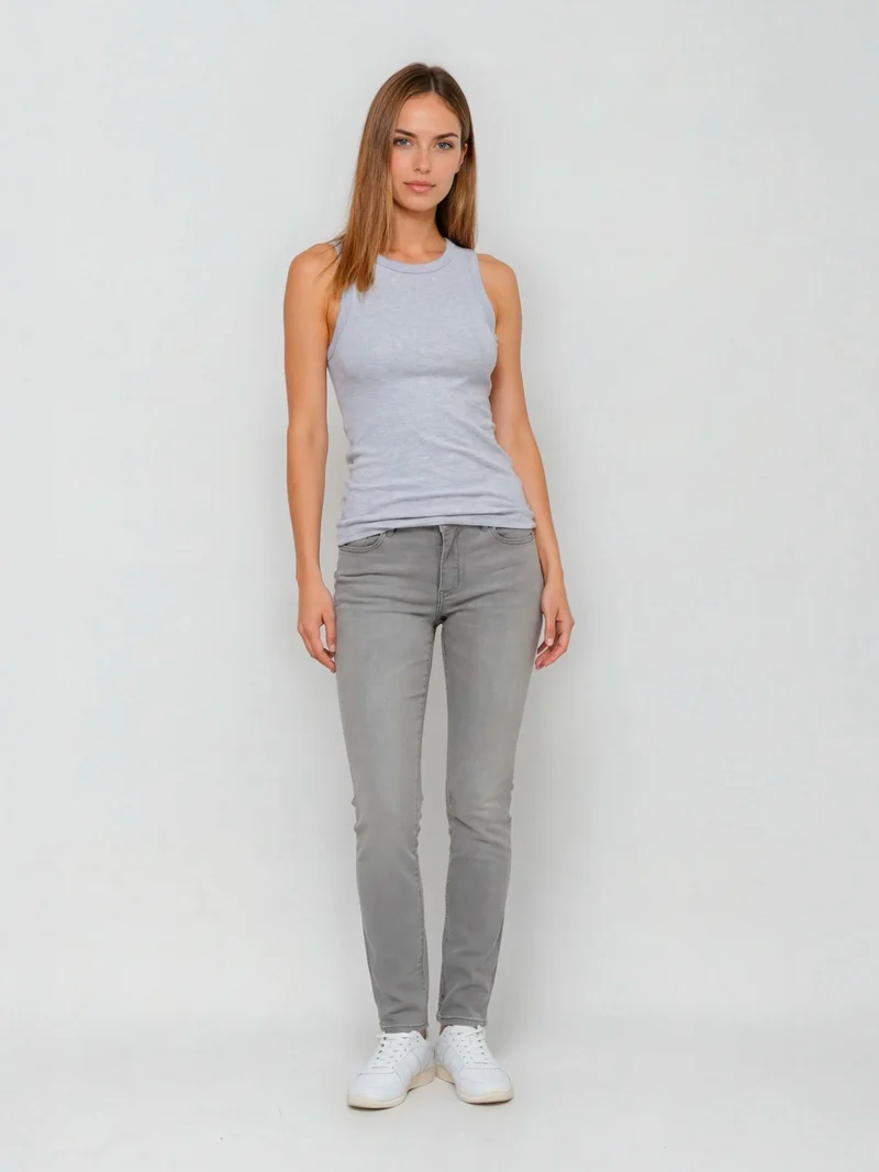 PADDOCK'S - LUCY Motion & Comfort, Skinny Fit, Mid-Waist, Grey Heavy Wash