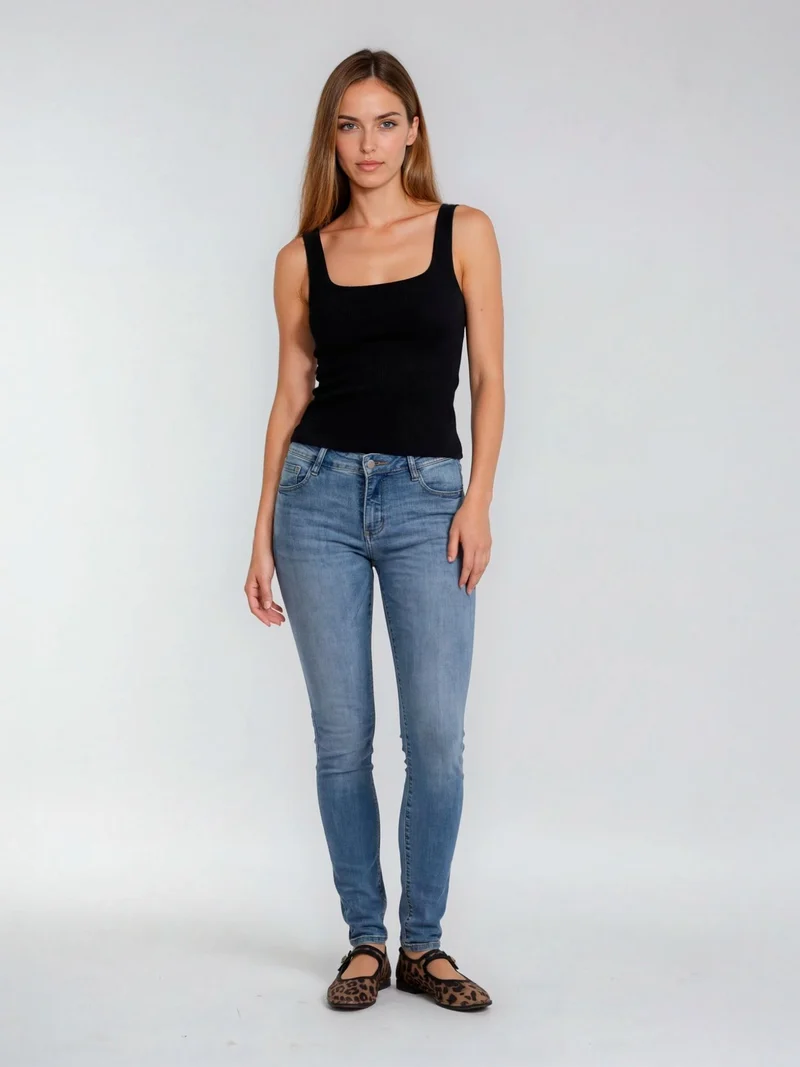 PADDOCK'S - LUCY MOTION & COMFORT, Skinny Fit, Mid-Waist, Medium Stone Heavy Wash