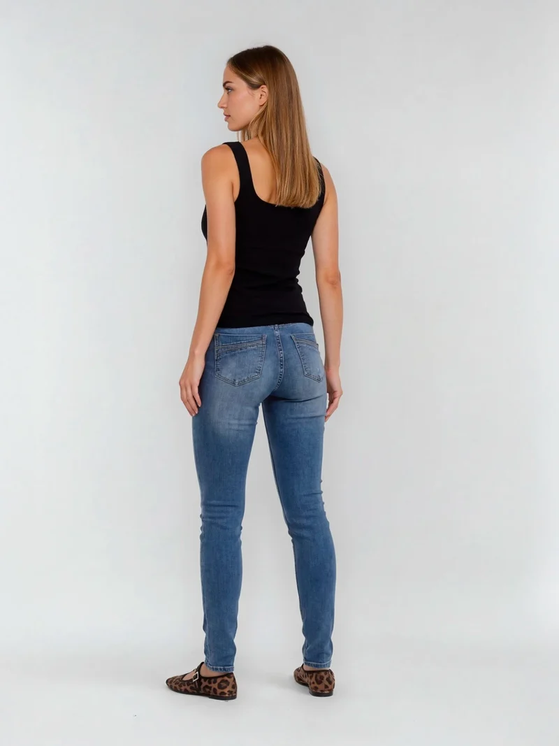 PADDOCK'S - LUCY MOTION & COMFORT, Skinny Fit, Mid-Waist, Medium Stone Heavy Wash