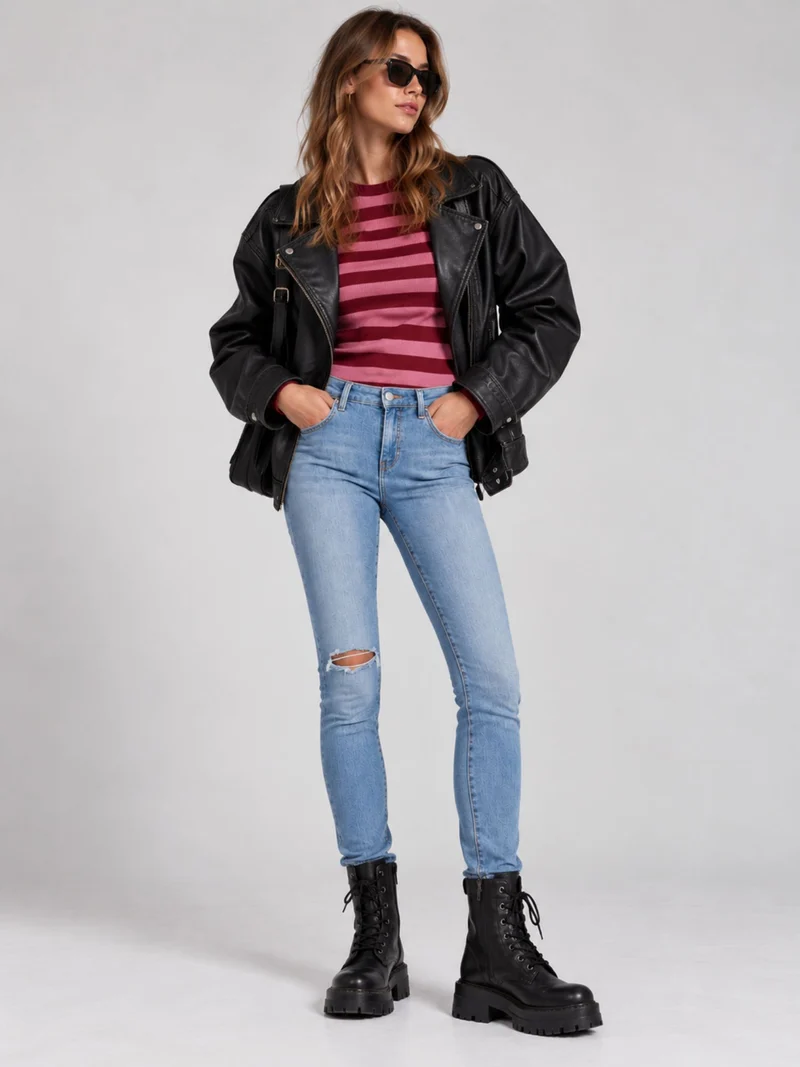 MAVI - ADRIANA, Skinny Fit, Mid-Waist, Mid Ripped Denim