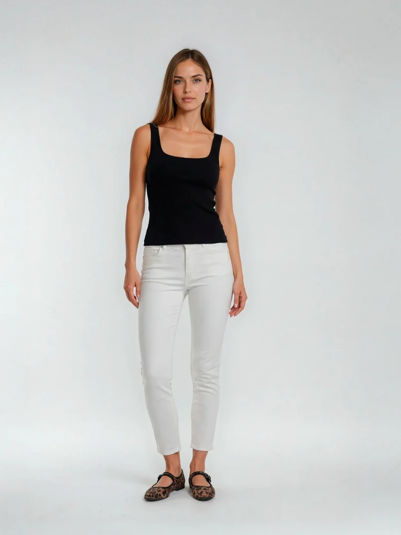 MAVI - ADRIANA, Skinny Fit, Mid-Waist, White Str