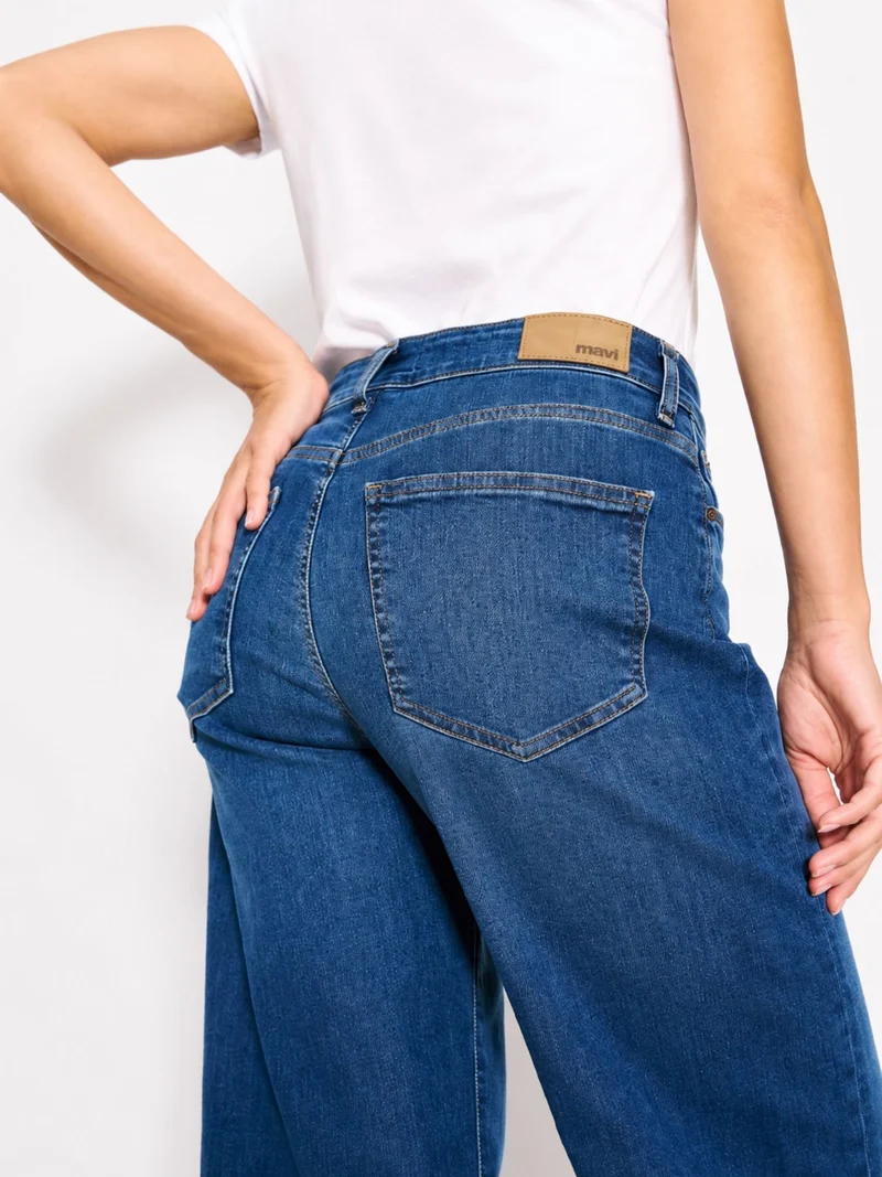 MAVI - MALIBU, High Waist, Loose Wide Leg, dark blue everyday