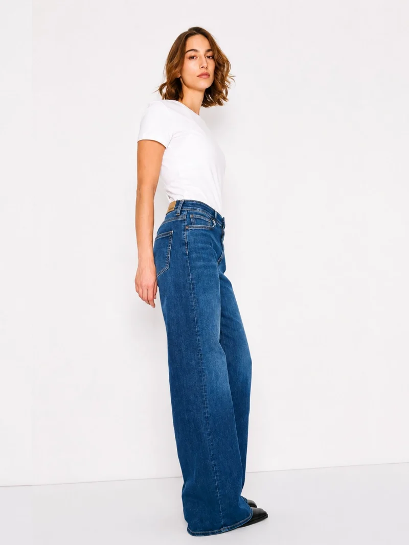 MAVI - MALIBU, High Waist, Loose Wide Leg, dark blue everyday