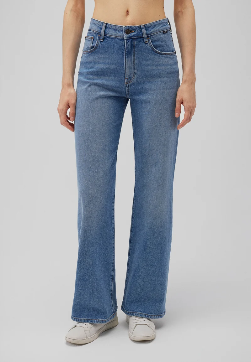 MAVI - MALIBU, High Waist, Loose Wide Leg, Mid Indigo Brushed 90s