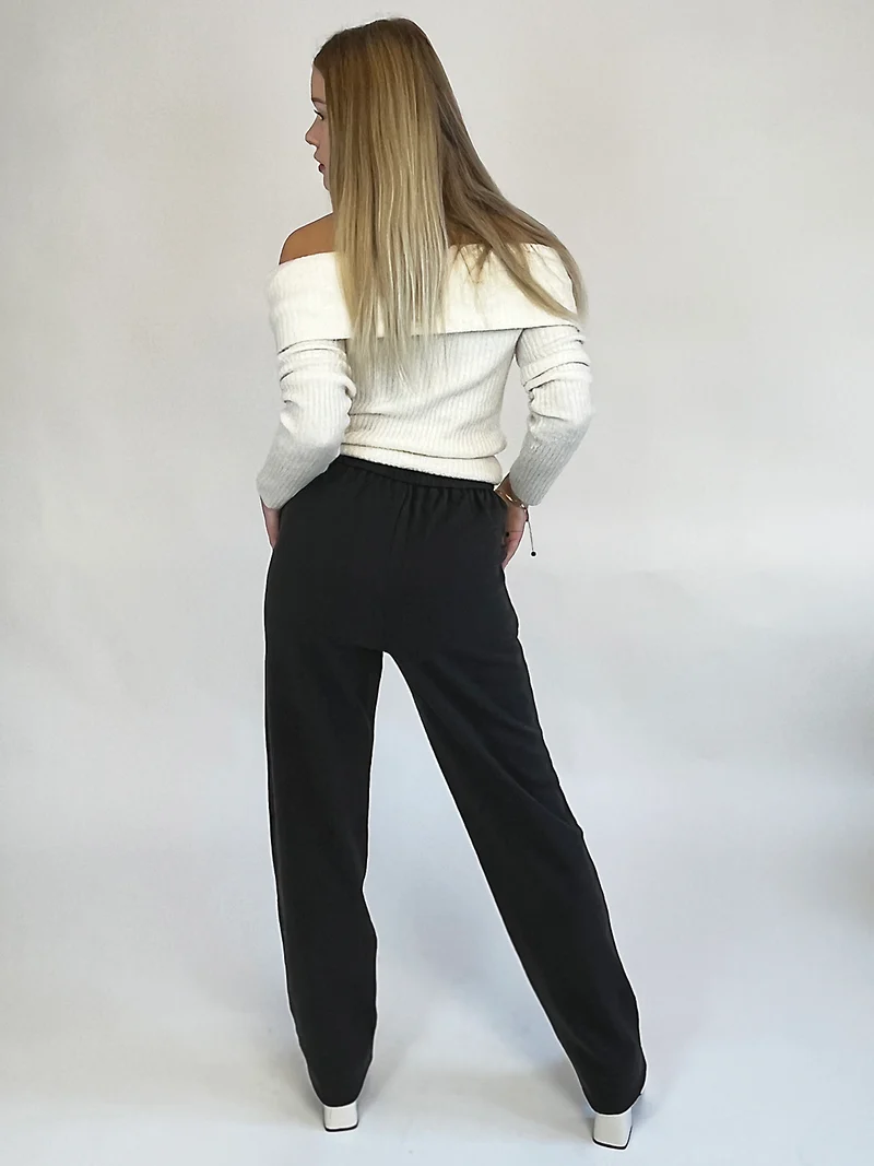BOGILVY - Damen Thermo-Anzughose für die kälteren Tage, Straight Fit, High Waist, Anthrazit