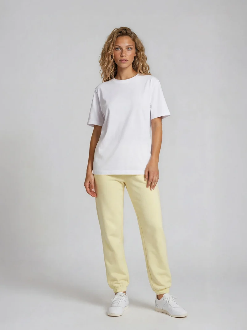 BOGILVY - STELLA, Straight Fit, Sweatpants, Mid Rise, Yellow
