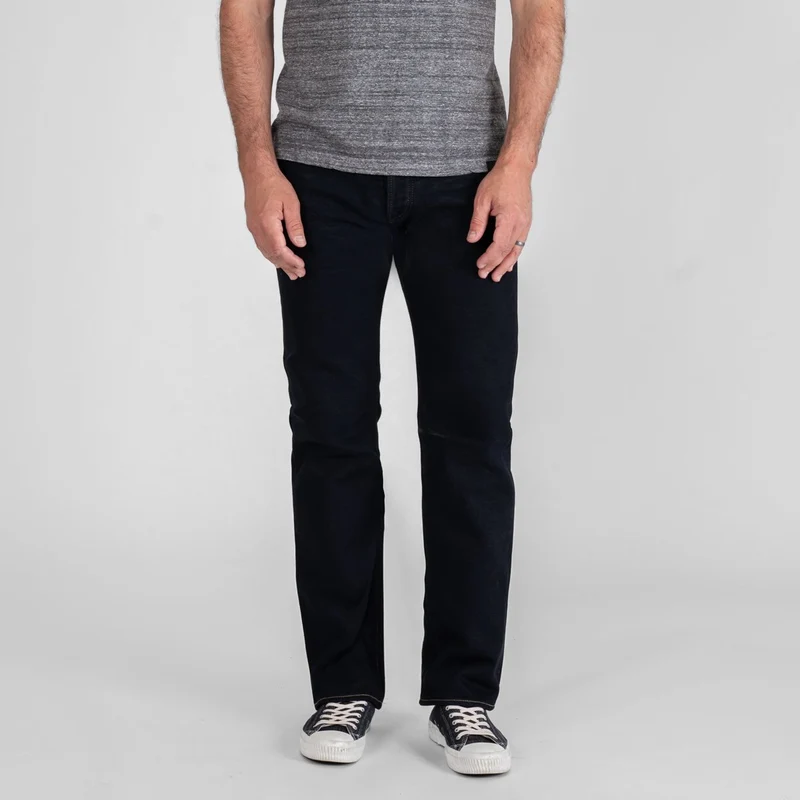 IH-666S-21od 21 oz. Slim Straight Indigo Overdyed Black
