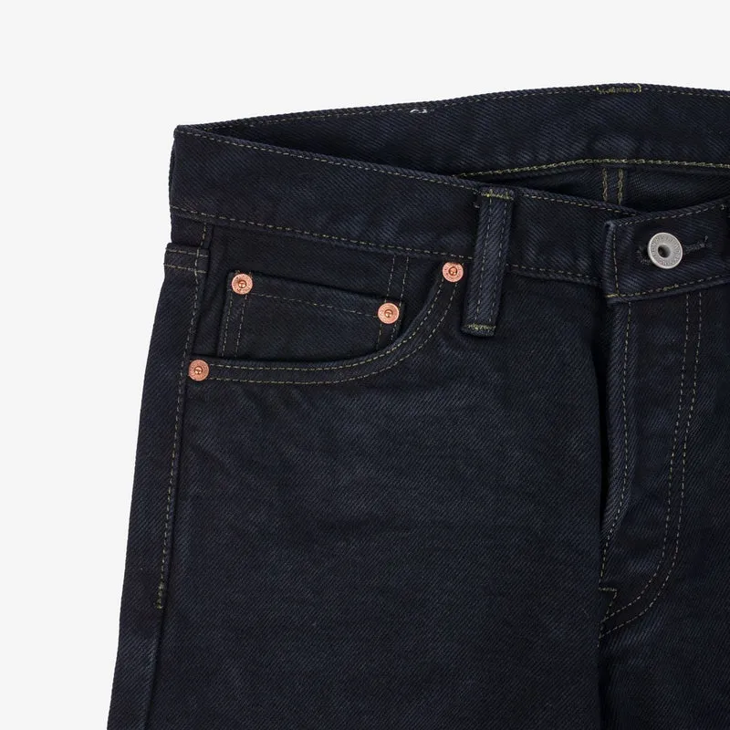 IH-666S-21od 21 oz. Slim Straight Indigo Overdyed Black