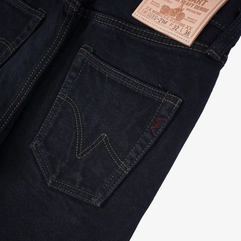 IH-666S-21od 21 oz. Slim Straight Indigo Overdyed Black