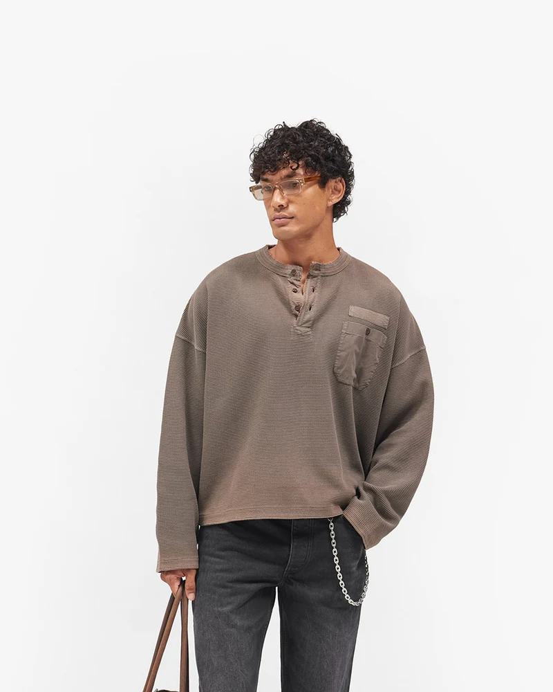 Heavyweight Henley Sweater - Vintage Falcon