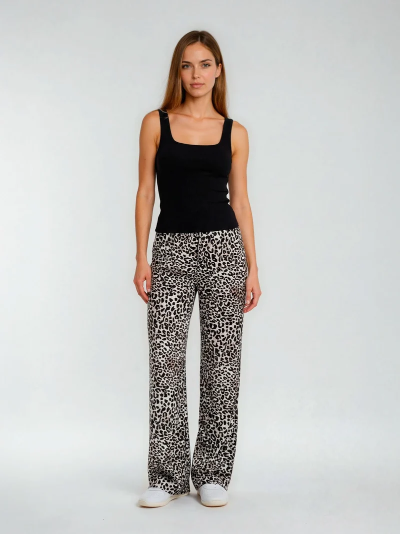 Bogilvy - LYLA, Wide Leg, Sommerhose, Mid-Waist, Leo