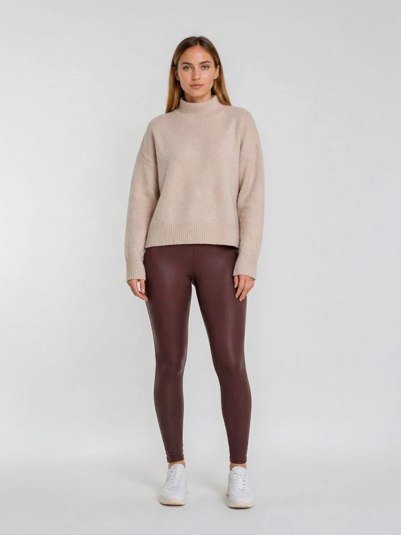 ONLY M - Lether Leggings, Mid-Waist, Skinny Fit, Bordeaux