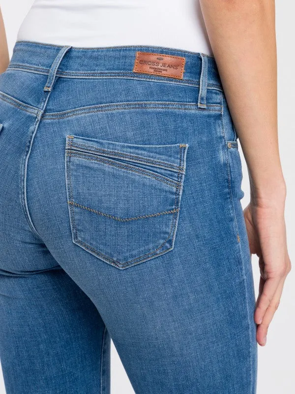 CROSS JEANS - ANYA Jeans, Slim Fit, High-Waist, Mid Blue