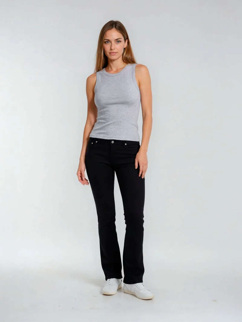 SCREVET - SCREW, Bootcut, Mid-Waist, Black