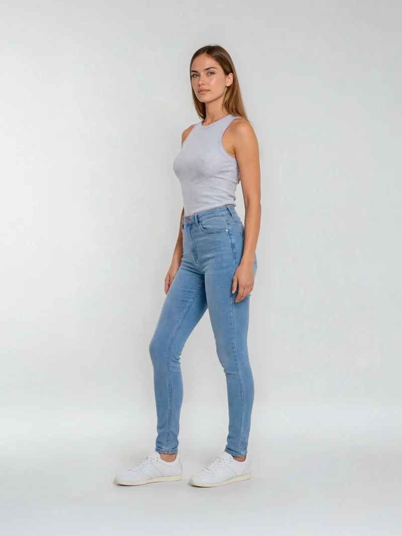 SCREVET - JEWEL, Skinny Fit, Low-Waist, Light Blue