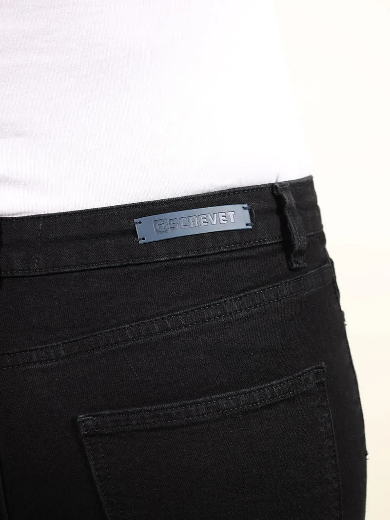 SCREVET - EMPLOY, Slim Fit, Mid-Waist, Black