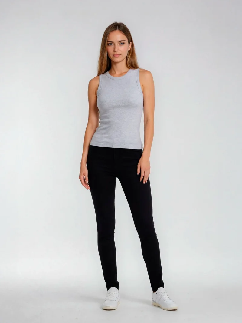 BOGILVY - SPIKE, Slim Fit, Mid-Waist, Black