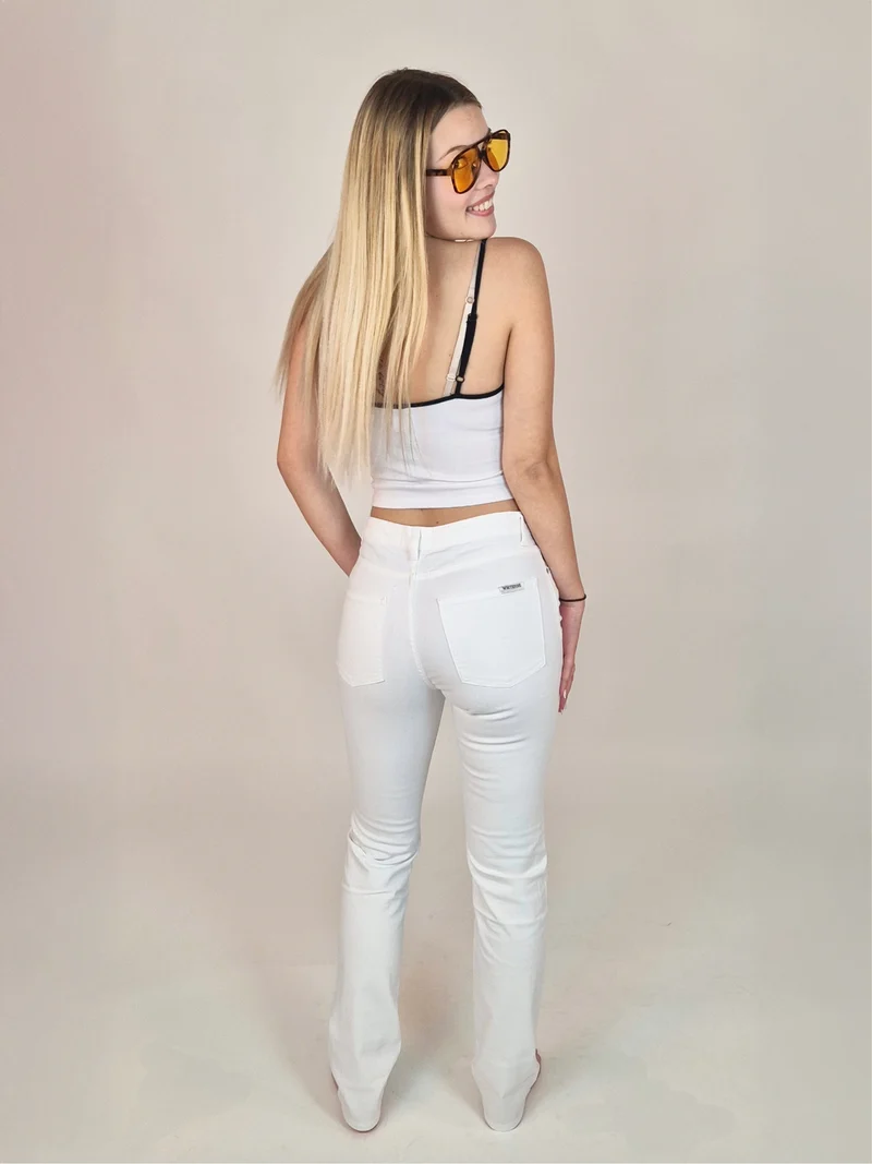 WHITEFIVE - The Unbluejeans - White POWDER, High-Waist, Skinny Fit