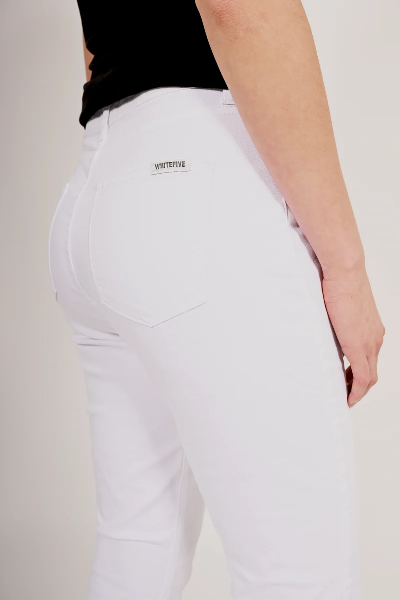 WHITEFIVE - The Unbluejeans - White POWDER, High-Waist, Skinny Fit