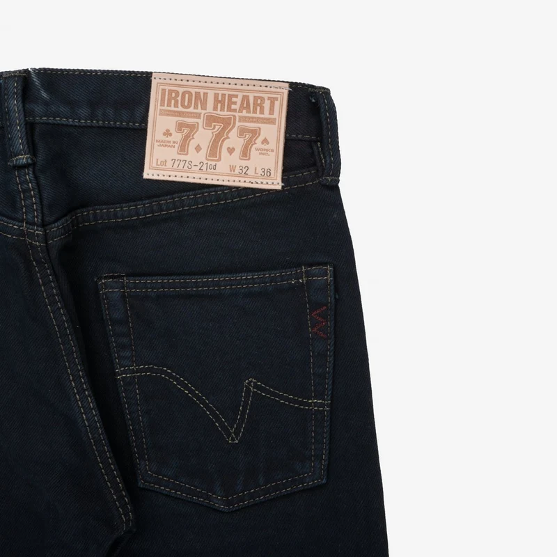 IH-777s-21od 21 oz. Slim Tapered Indigo Overdyed Black