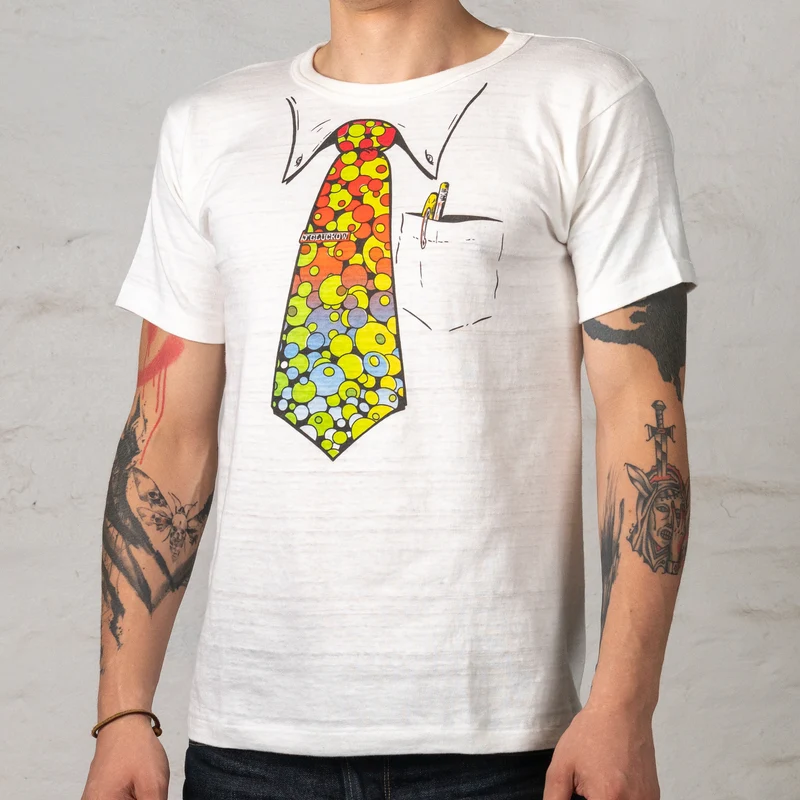 John Gluckow Pop Art Naeck Tie T-Shirt Off-White