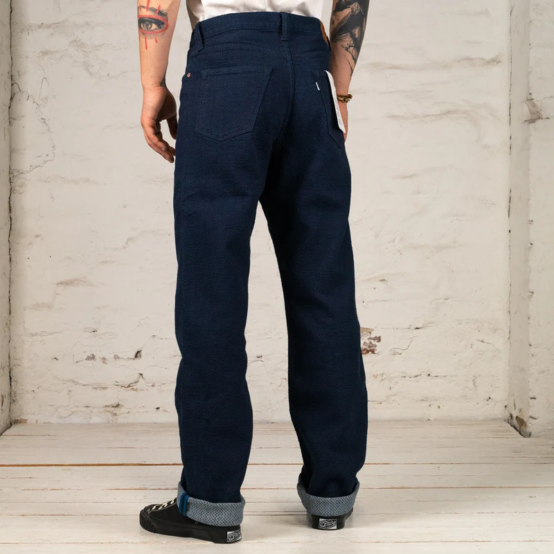 0821 15 oz. Ori-Sashi Sashiko Loose Fit One-Wash Jeans