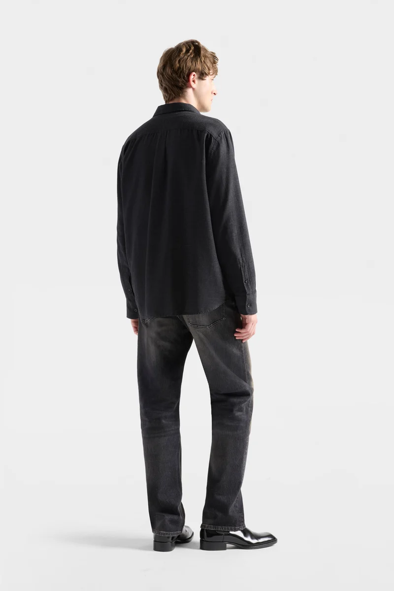MILITARY SHIRT in Cotton Cashmere Dark Grey