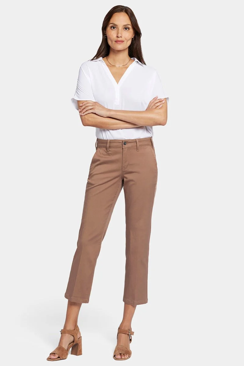 Straight Leg Ankle Trouser Braun Stretch-Twill | Baguette