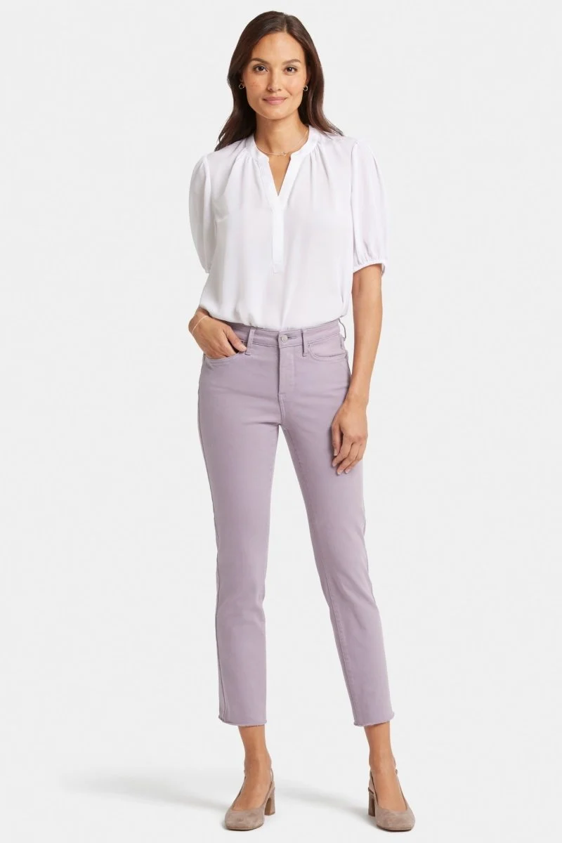 Sheri Slim Knöcheljeans Abgeschnittener Saum Lila Farbiger Denim | Arctic Dusk