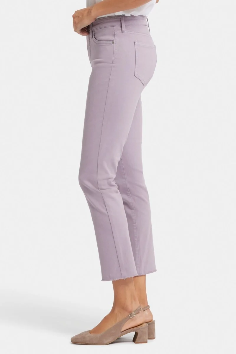Sheri Slim Knöcheljeans Abgeschnittener Saum Lila Farbiger Denim | Arctic Dusk