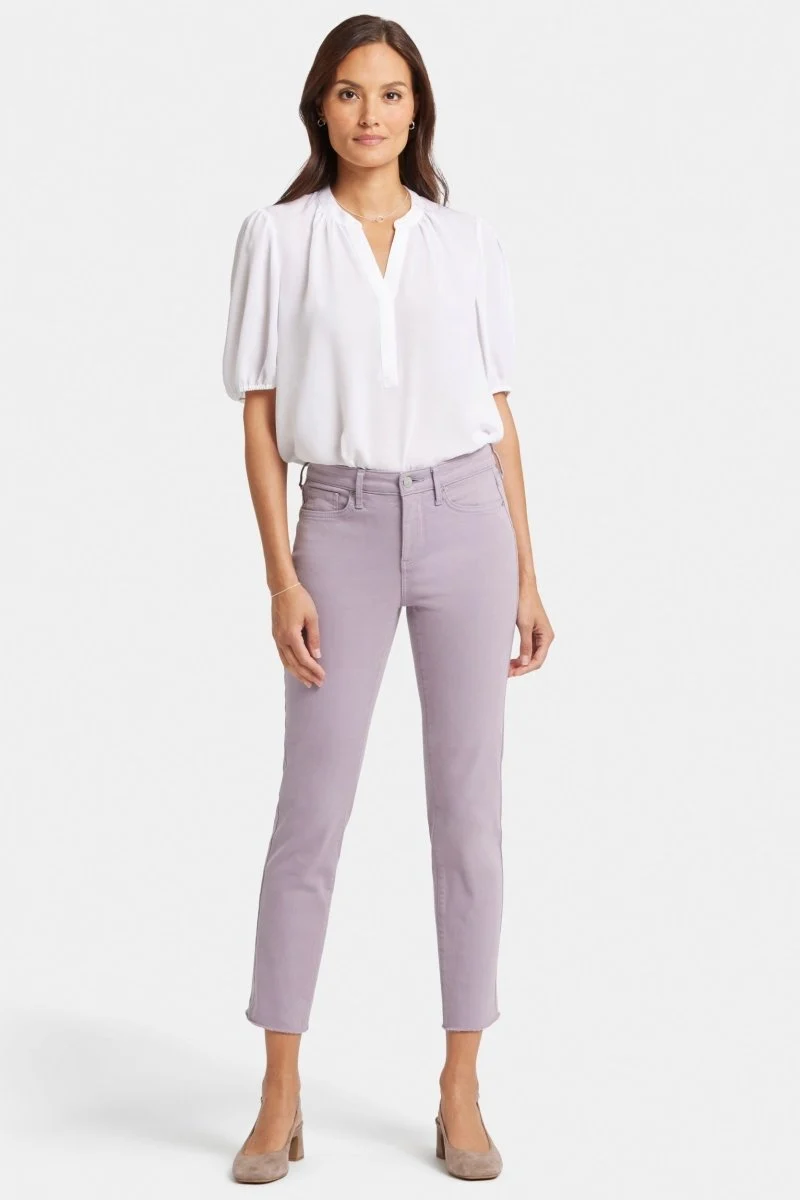 Sheri Slim Knöcheljeans Abgeschnittener Saum Lila Farbiger Denim | Arctic Dusk