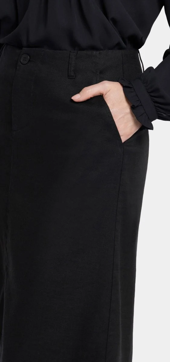 Marilyn A-Line Skirt Schwarz Stretch-Leinen | Black