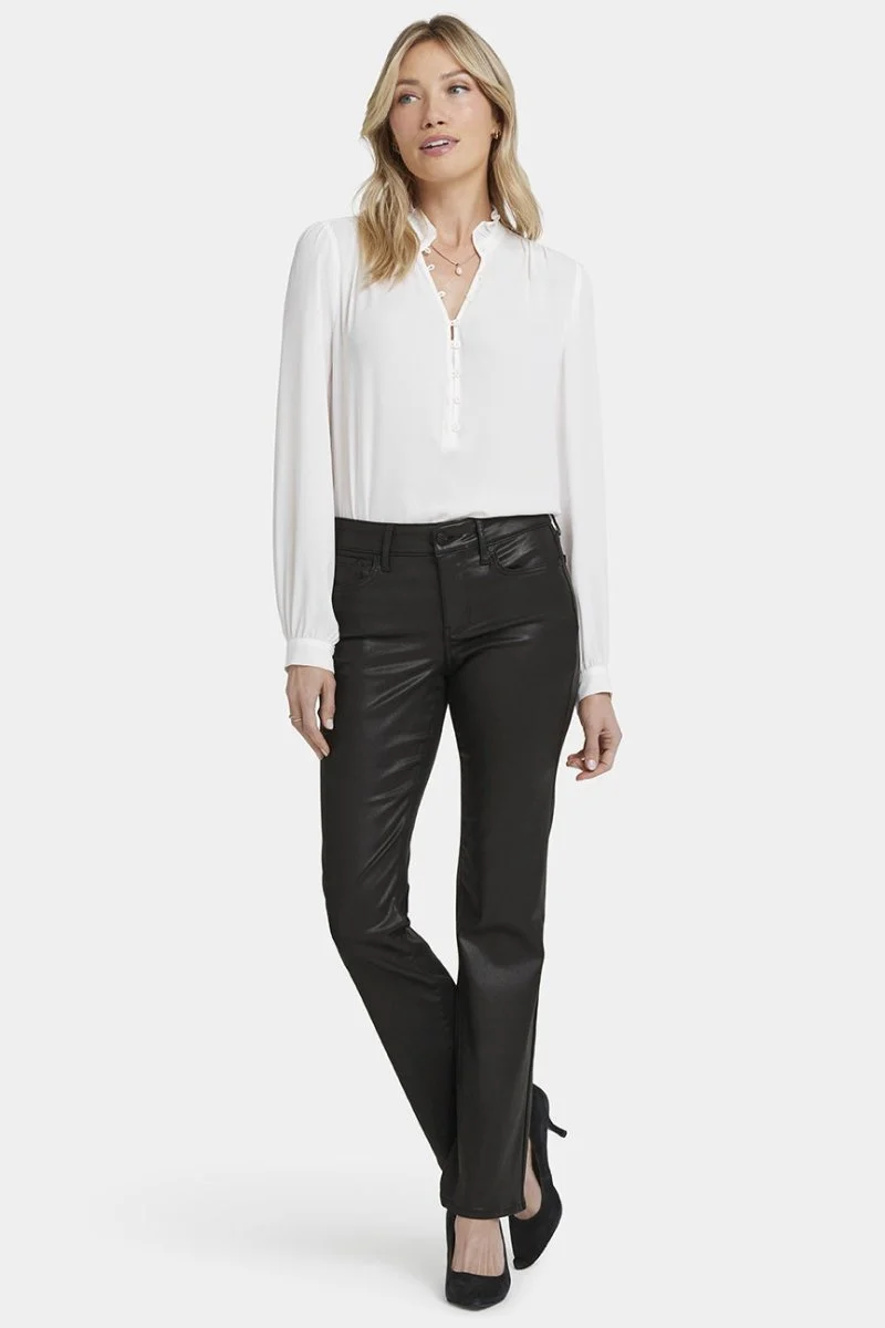 Coated Marilyn Straight Jeans | Black Coated